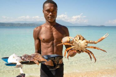 Sea food fisherman on Ile-a-Rat