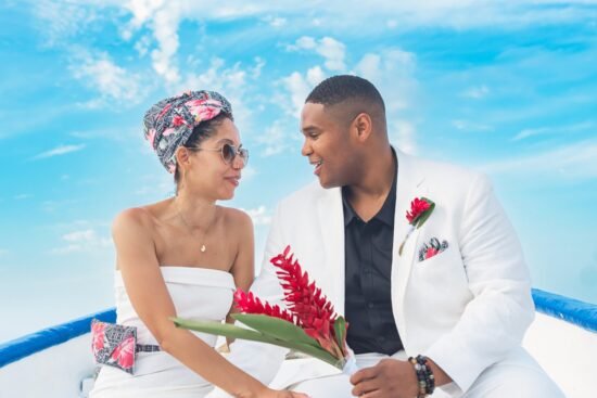 A couple on a boat in Labadee at Marquis Paradise